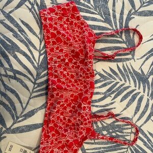 Aerie pink heart bikini top